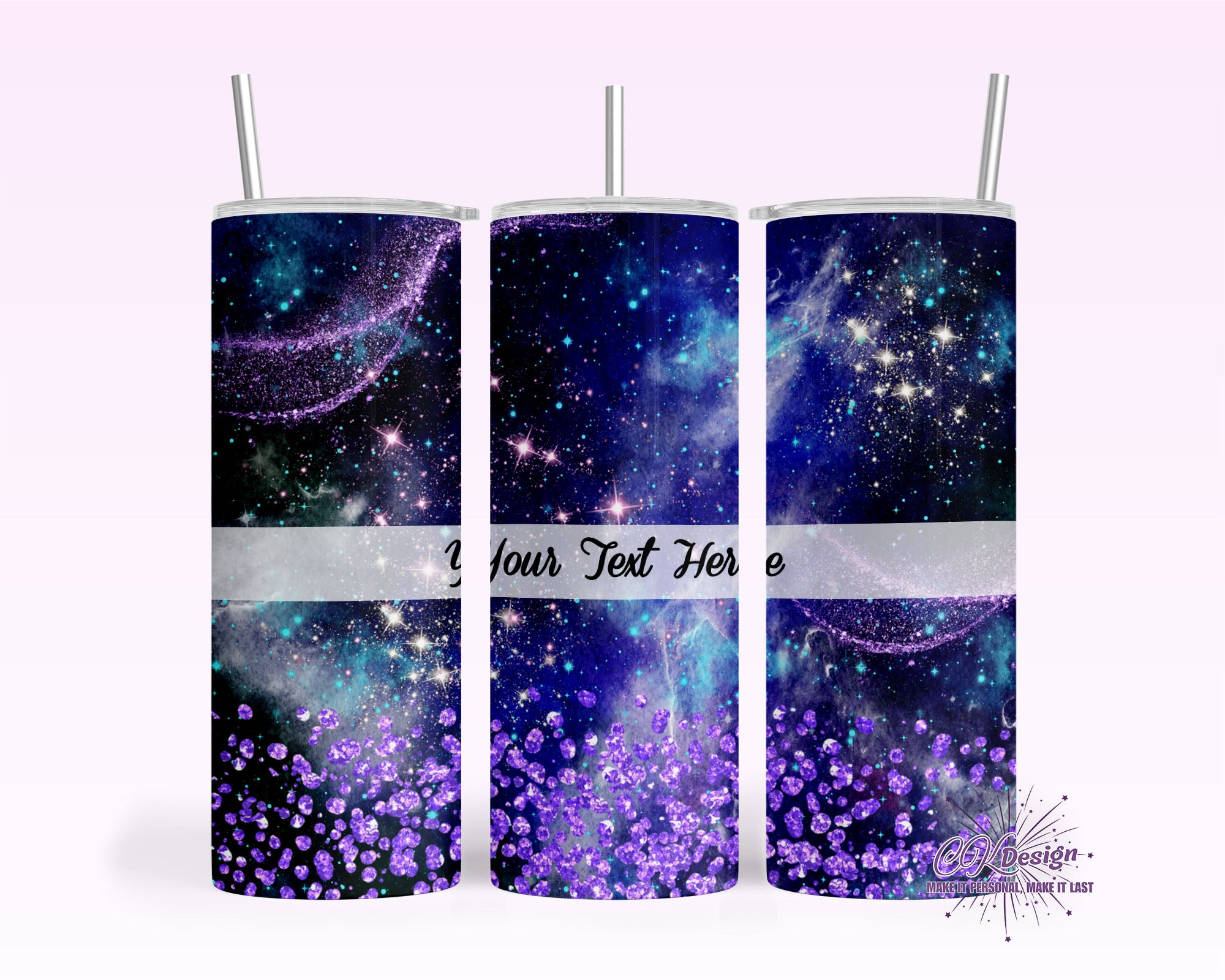 Purple Glitter Tumbler