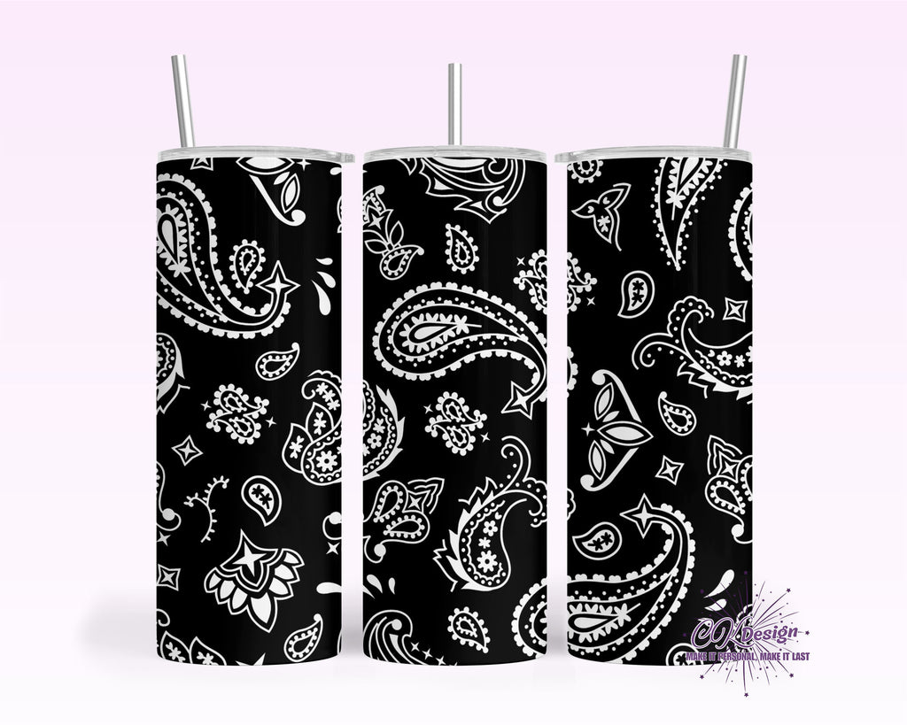 Black Paisley Tumbler