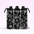 Black Paisley Hydro Water Bottle