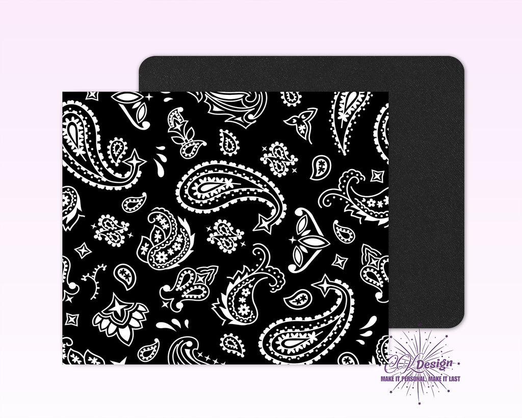 Black Paisley Mouse Pad