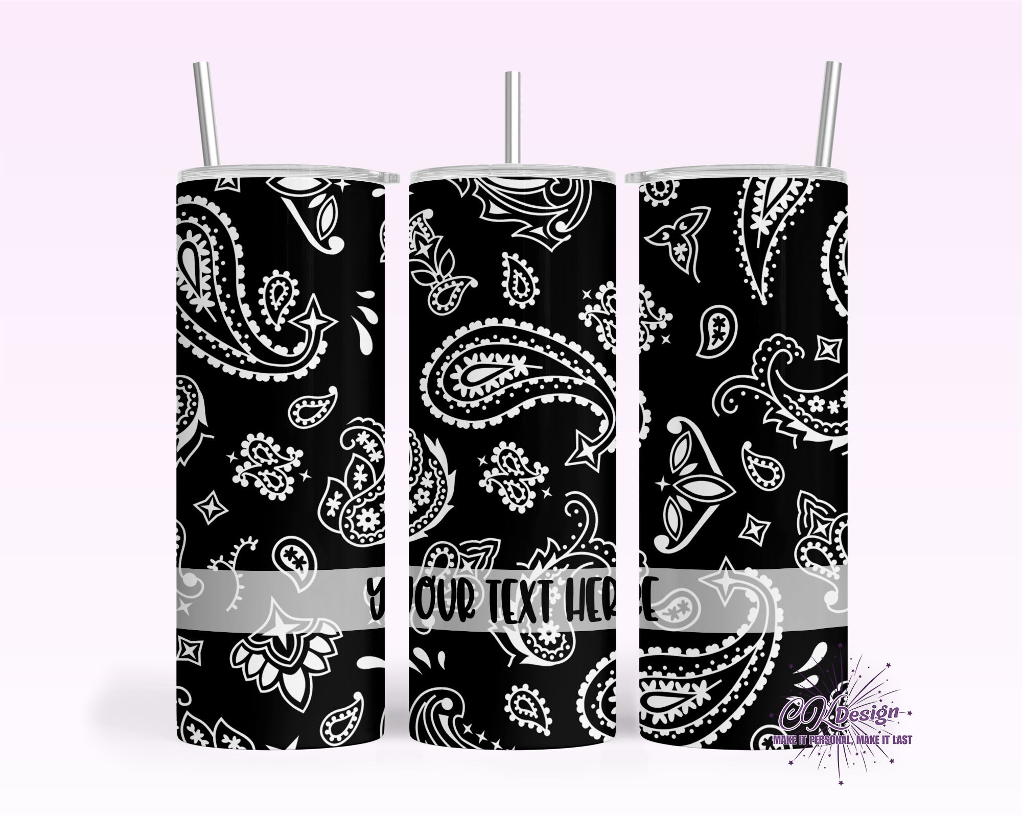 Black Paisley Tumbler