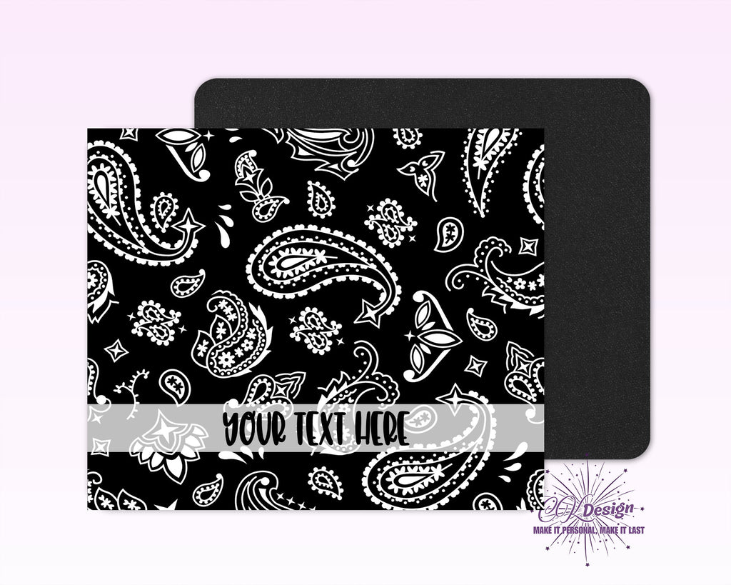 Black Paisley Mouse Pad