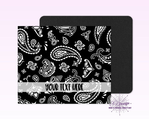 Black Paisley Mouse Pad