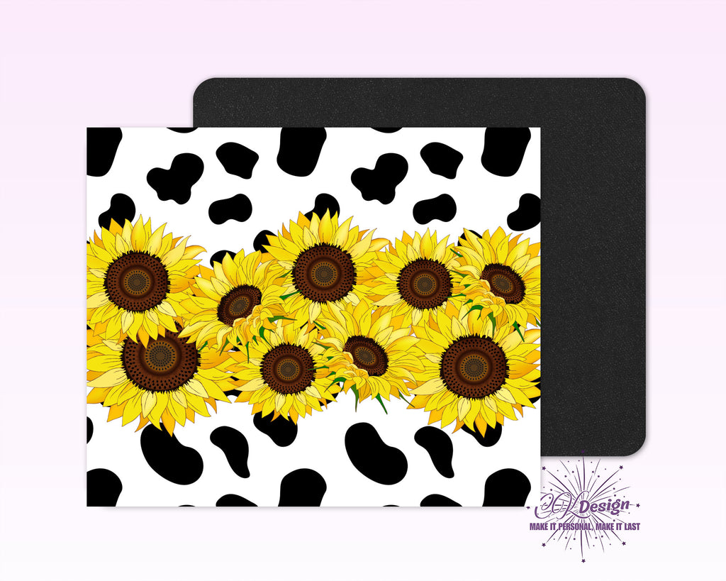 Cowprint & Sunflowers Mouse Pad