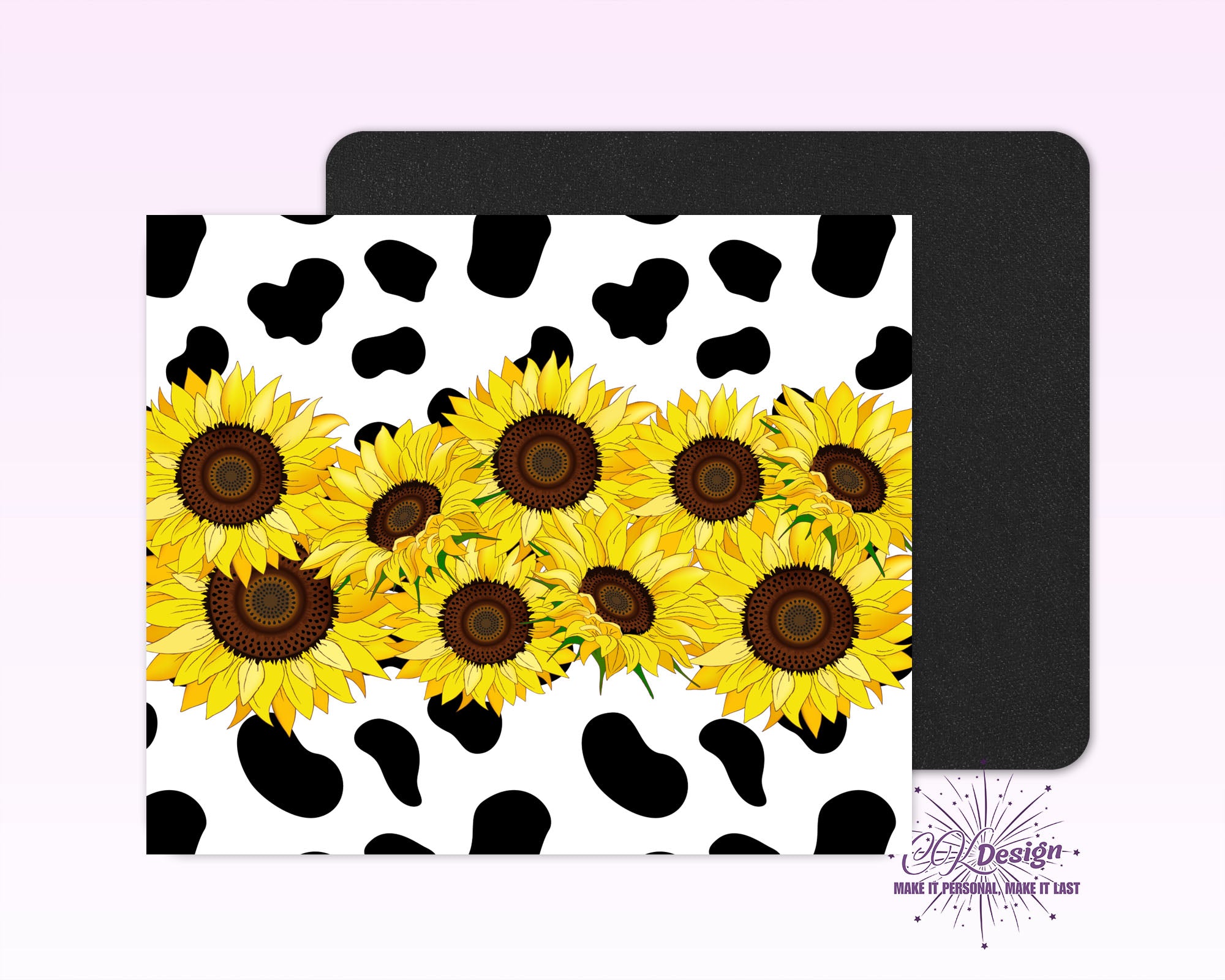 Cowprint & Sunflowers Mouse Pad