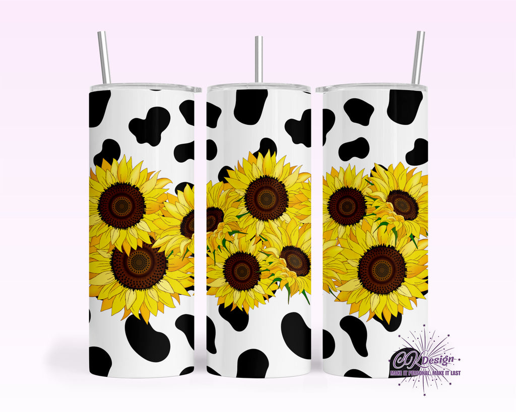 Cowprint & Sunflowers Tumbler