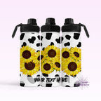 Cowprint & Sunflowers Hydro Water Bottle