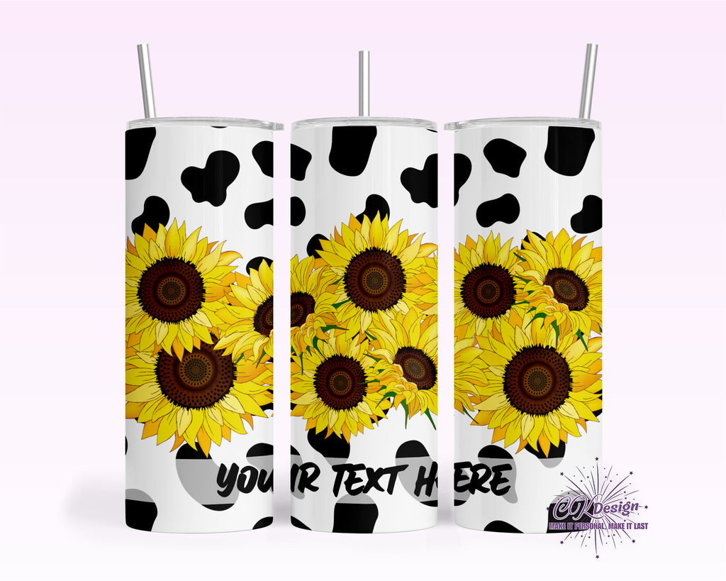 Cowprint & Sunflowers Tumbler