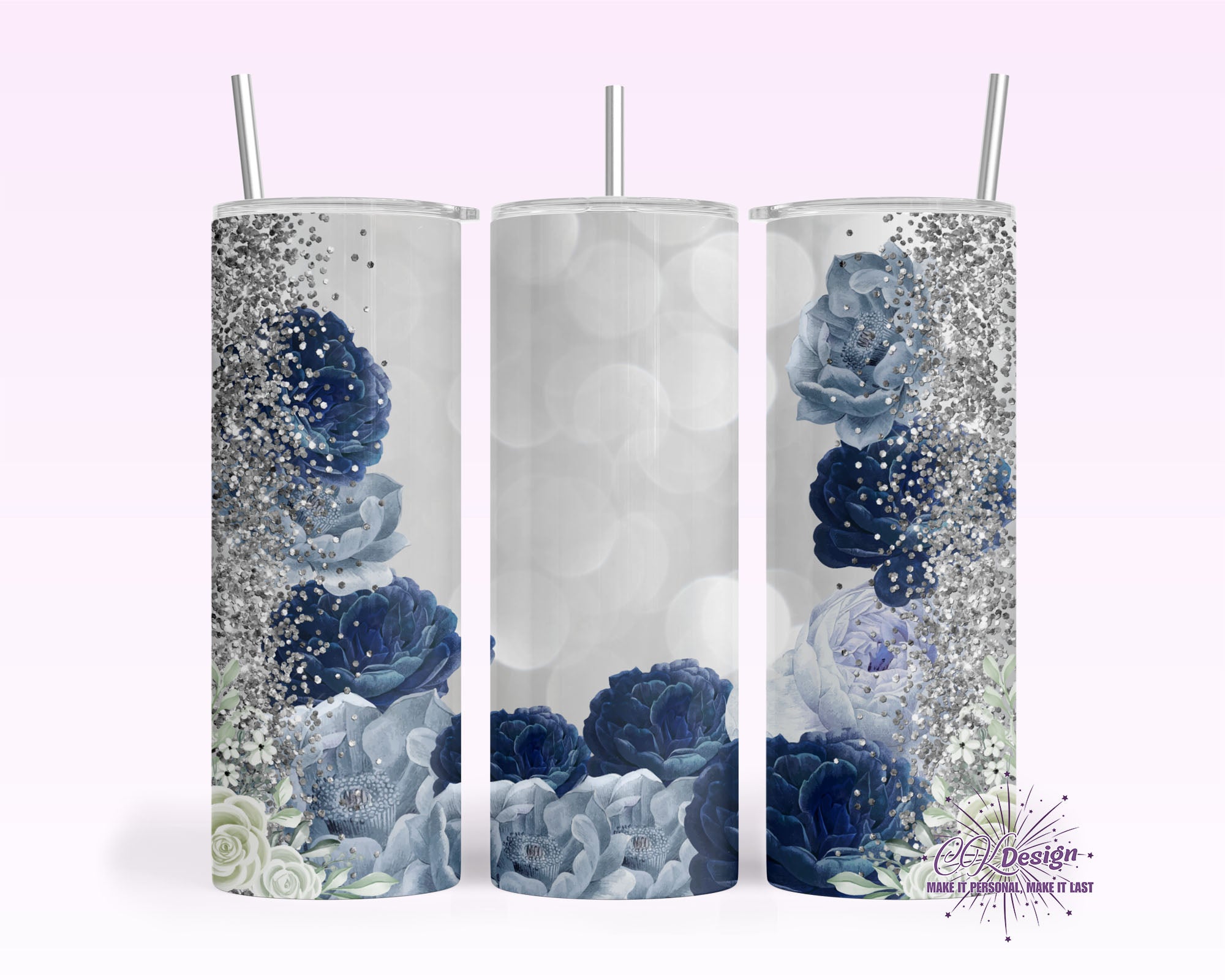 Blue Flowers Tumbler