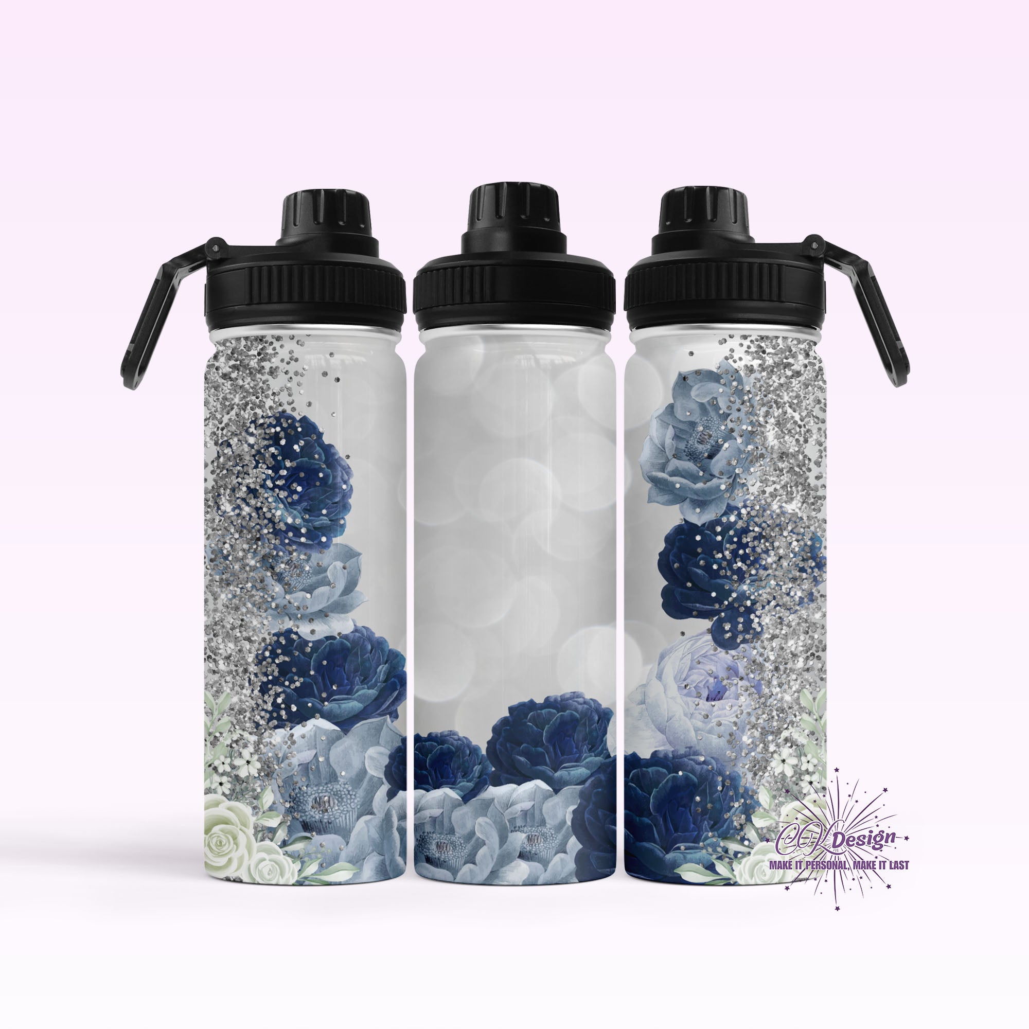 Blue Flowers Hydro Water Bottle