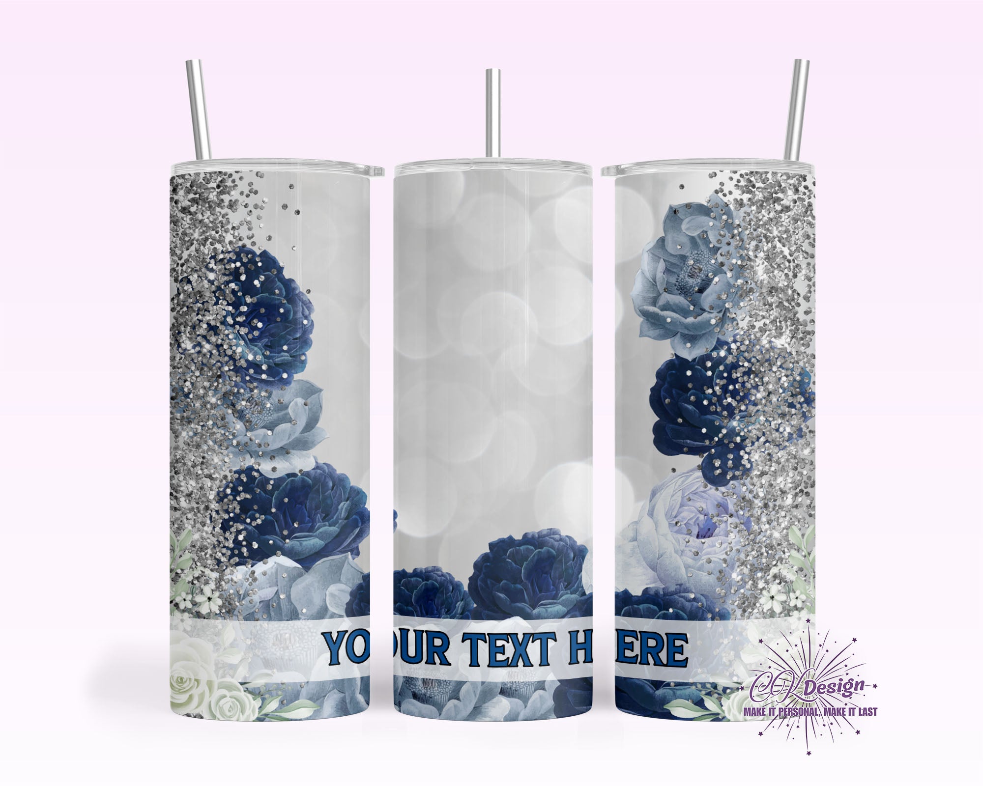 Blue Flowers Tumbler