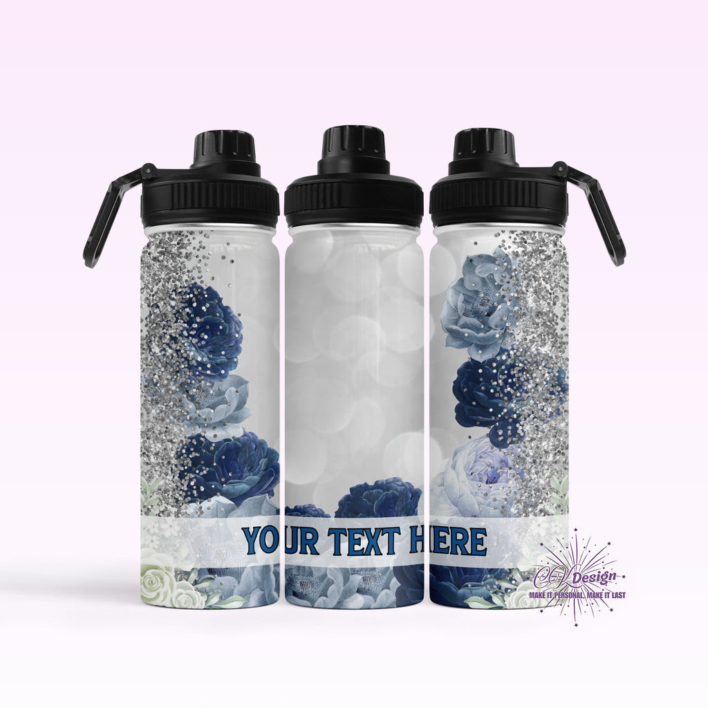 Blue Flowers Hydro Water Bottle
