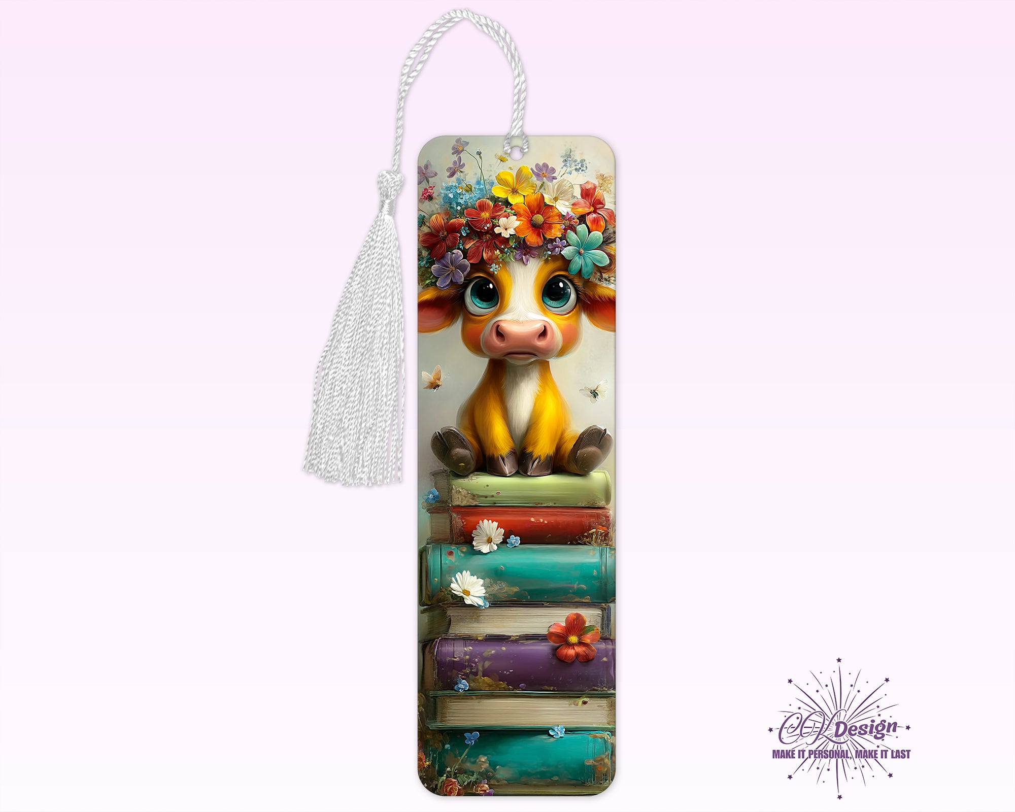 Cow on Books 2 Bookmark