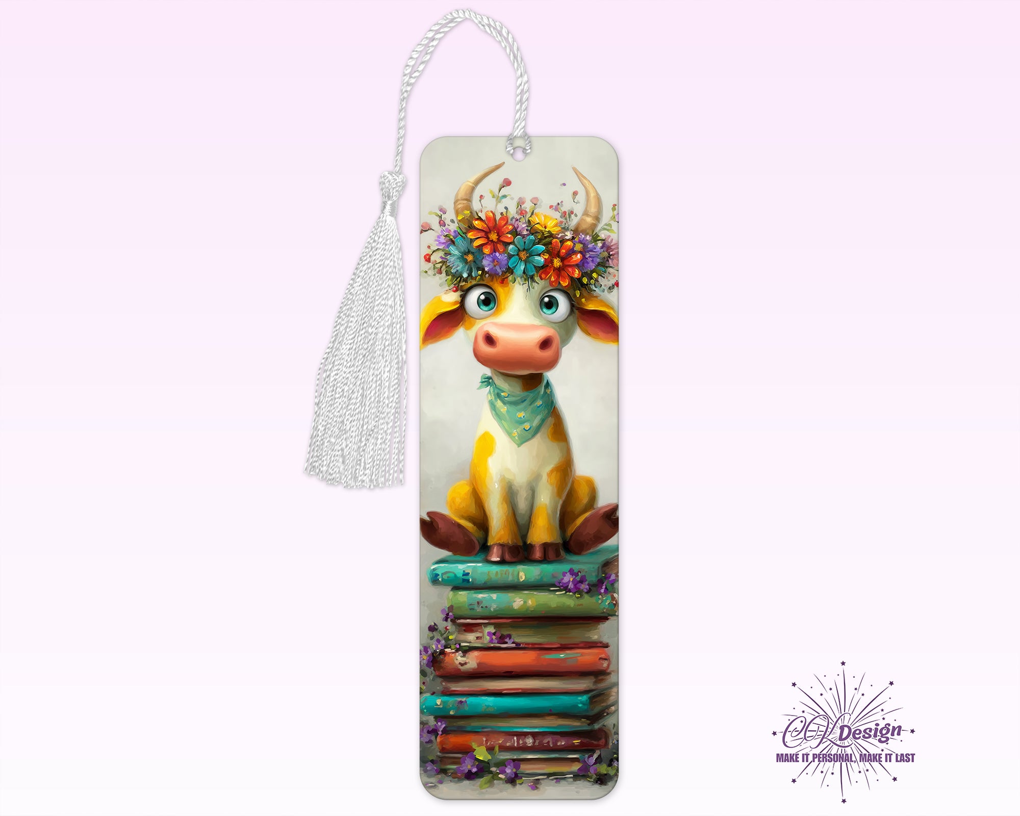 Cow on Books 4 Bookmark