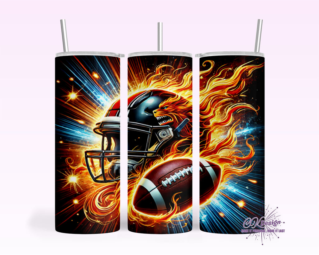 Football & Flames Tumbler