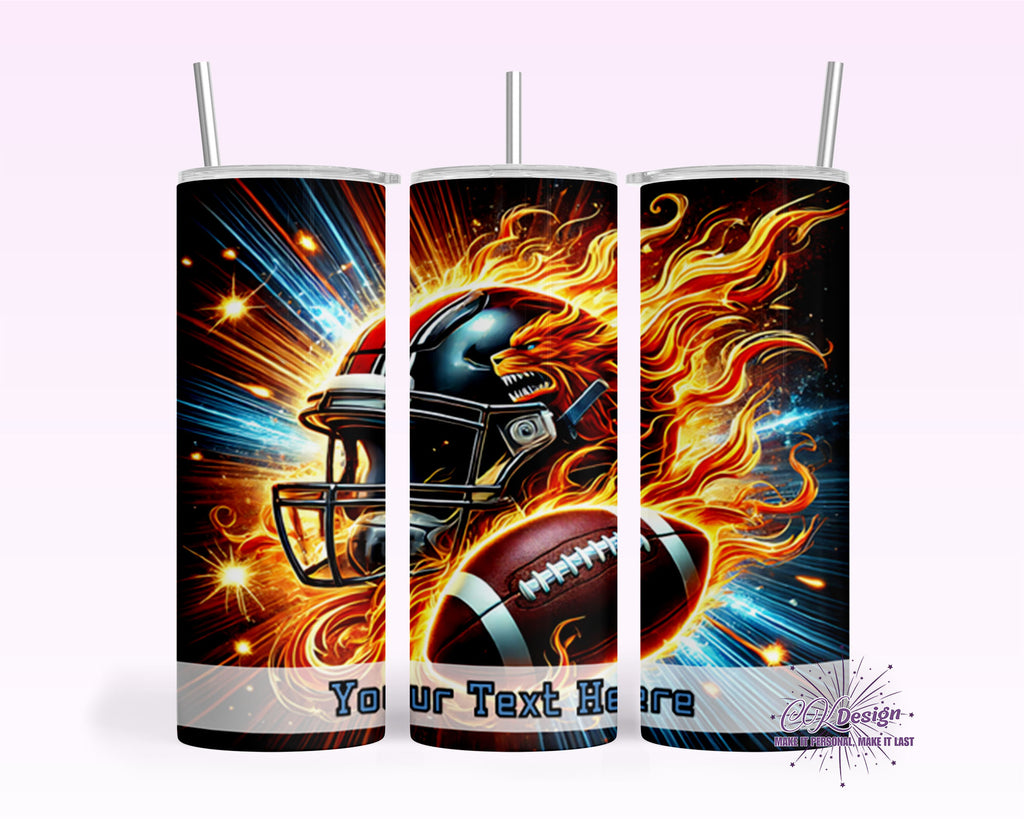 Football & Flames Tumbler