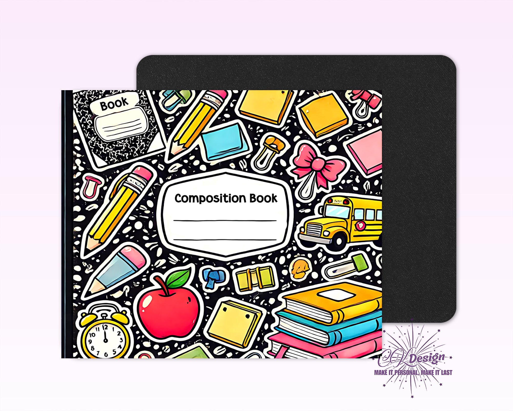 Composition Book Black Mouse Pad