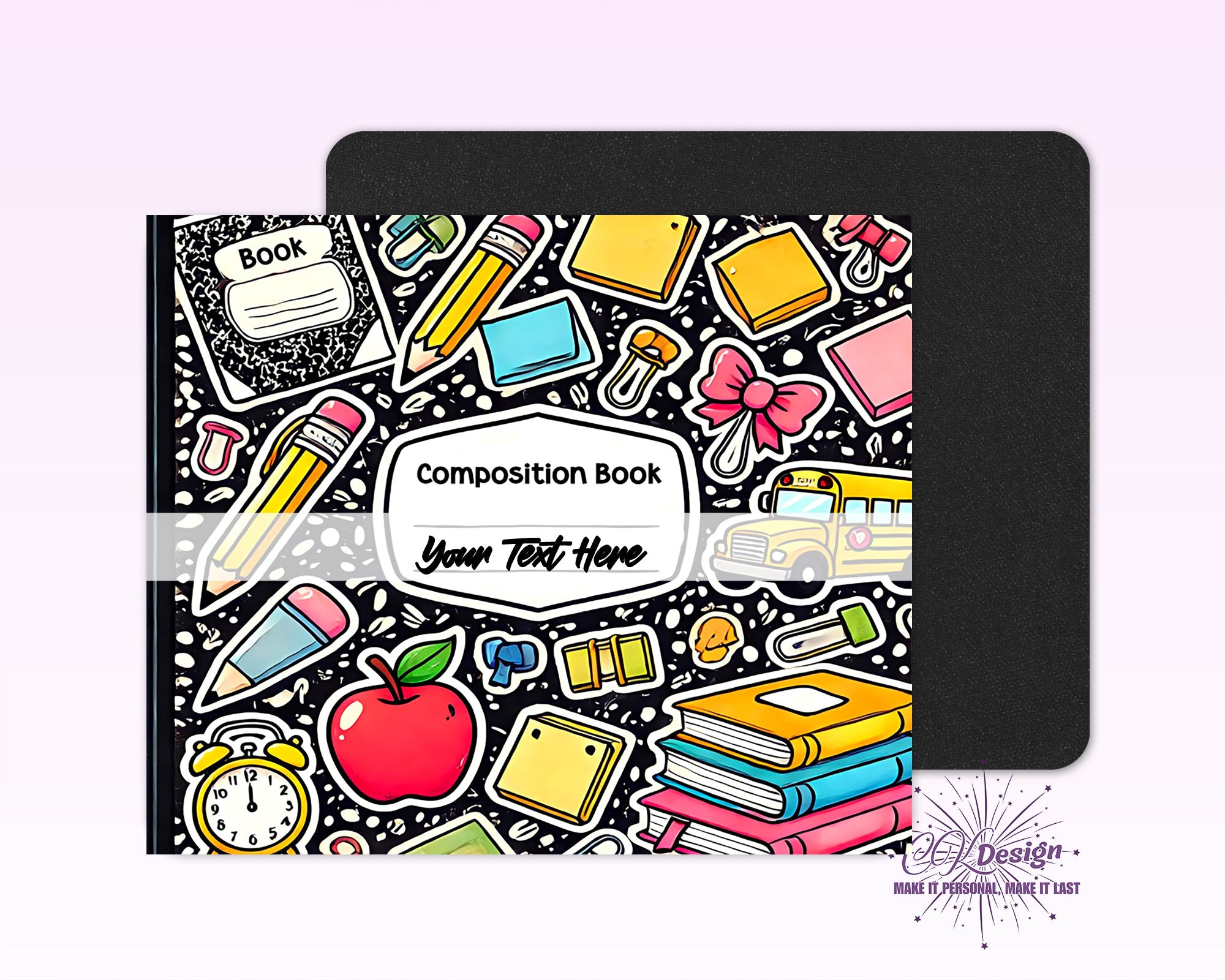 Composition Book Black Mouse Pad