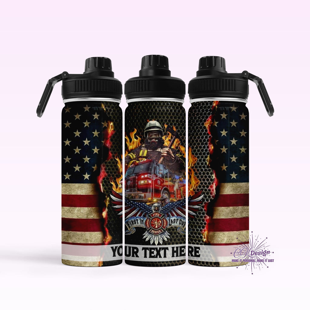 Patriotic Fireman Hydro Water Bottle