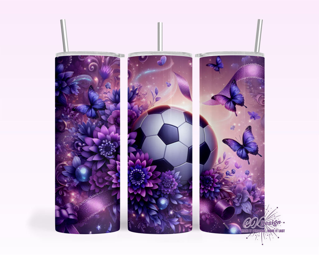 Purple Soccer Tumbler