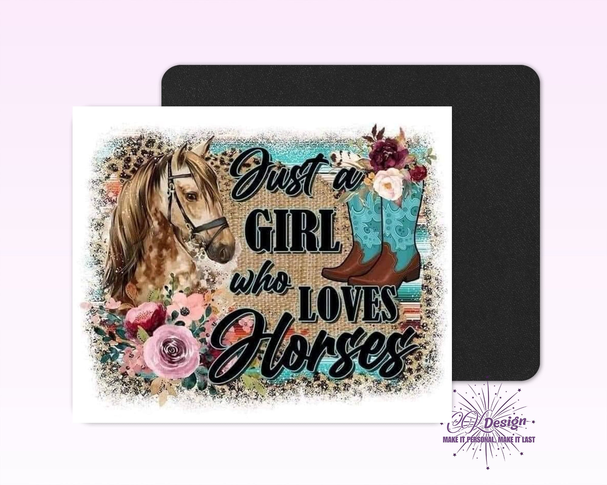 Girl Who Loves Horses Mouse Pad