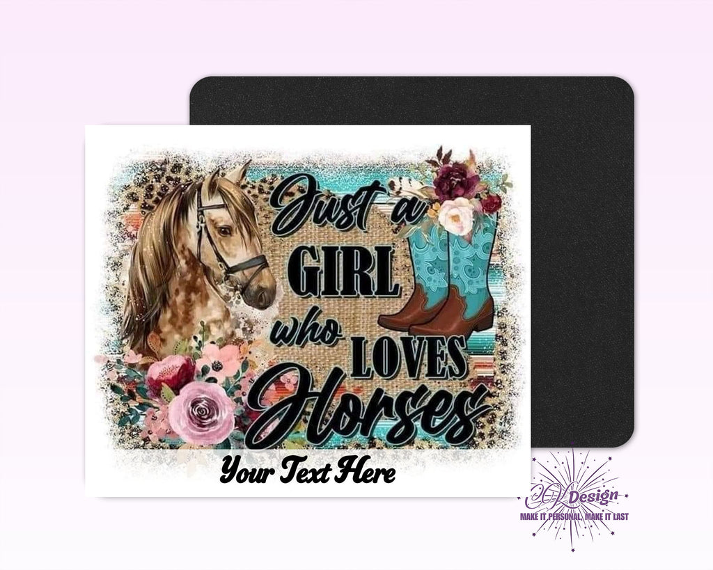 Girl Who Loves Horses Mouse Pad