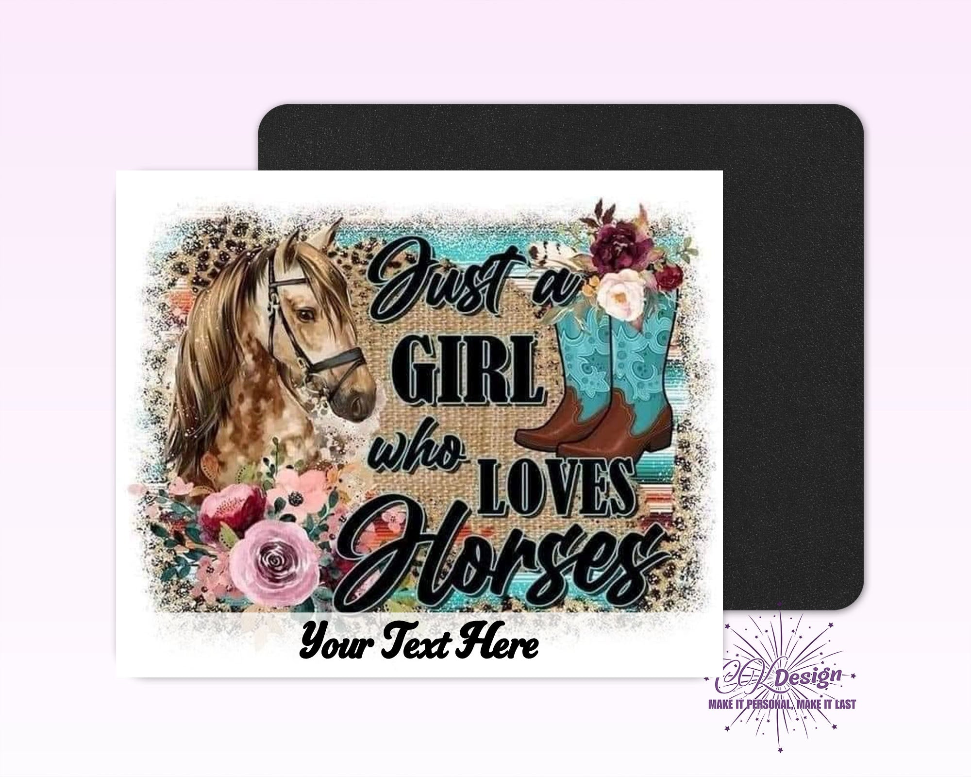Girl Who Loves Horses Mouse Pad