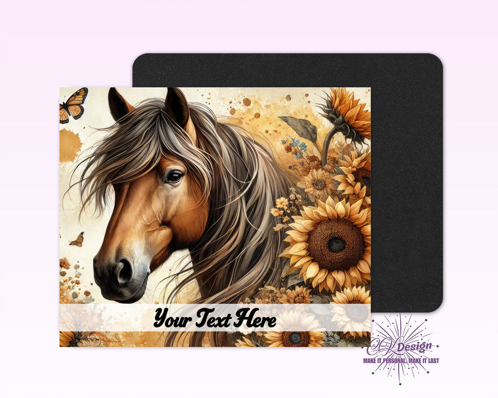 Sunflower & Horse Mouse Pad