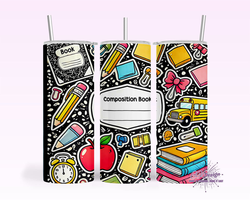 Composition Book Black Tumbler