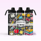 Composition Book Black Hydro Water Bottle
