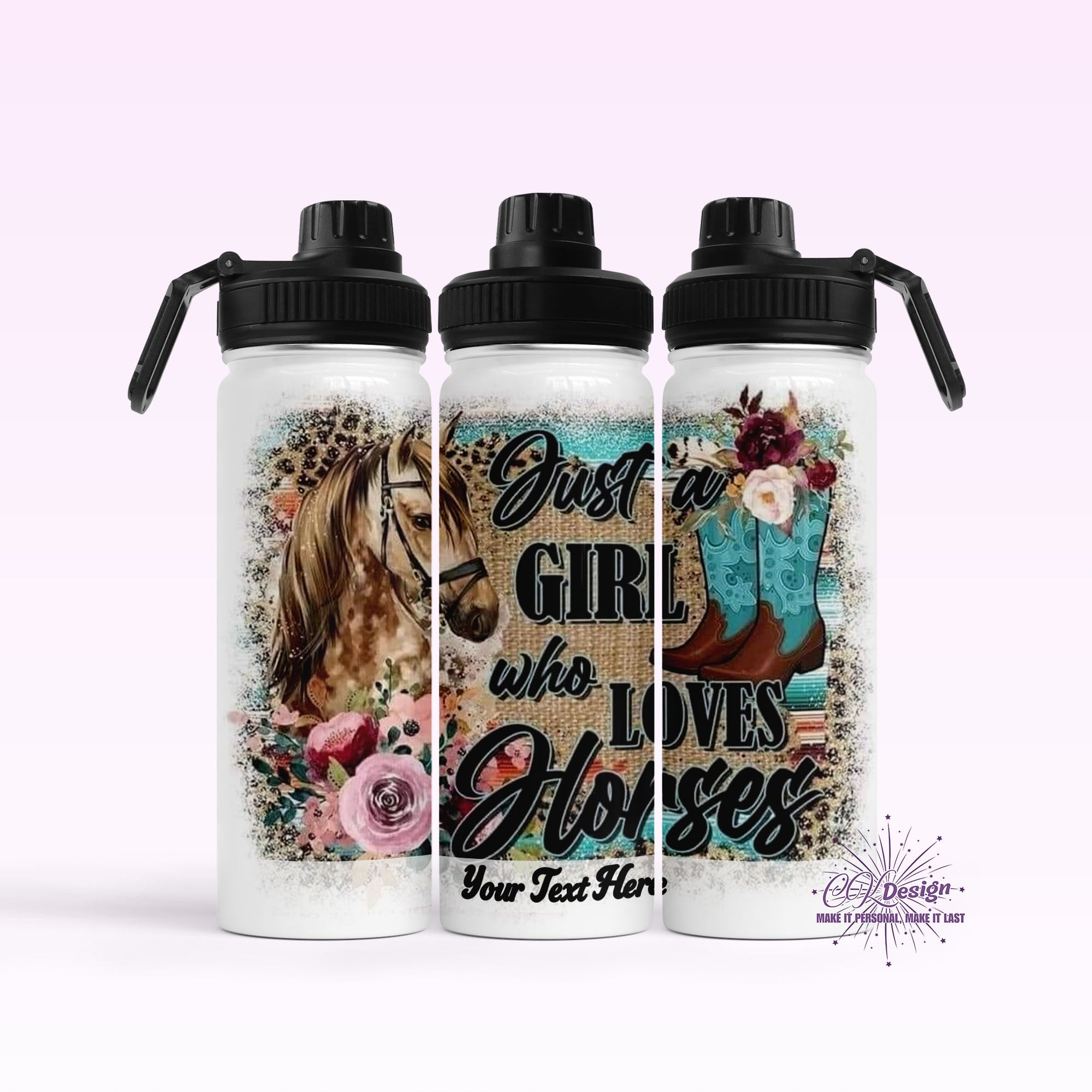 Girl Who Loves Horses Hydro Water Bottle