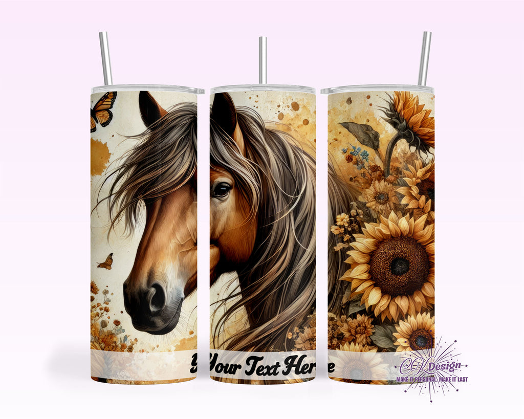 Sunflower & Horse Tumbler