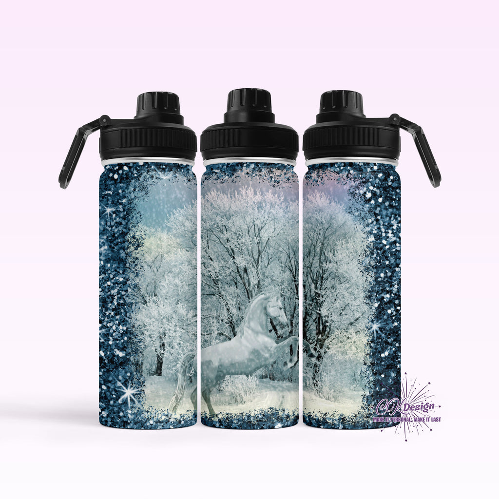 Winter White Horse Hydro Water Bottle