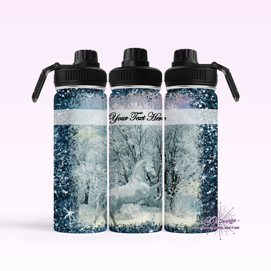 Winter White Horse Hydro Water Bottle