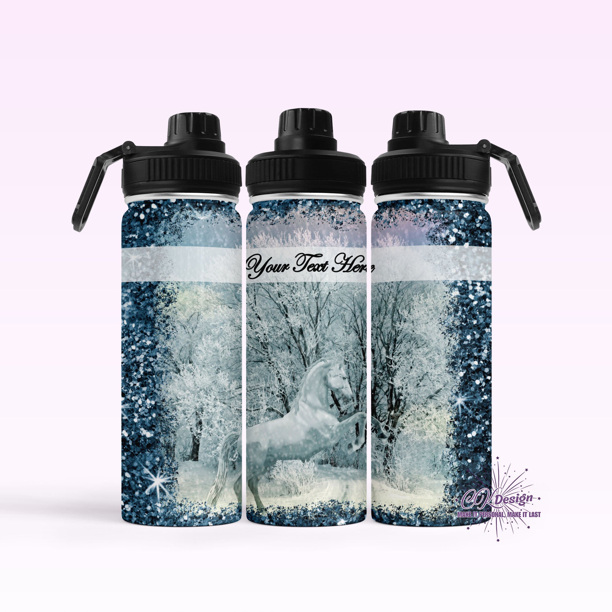 Winter White Horse Hydro Water Bottle