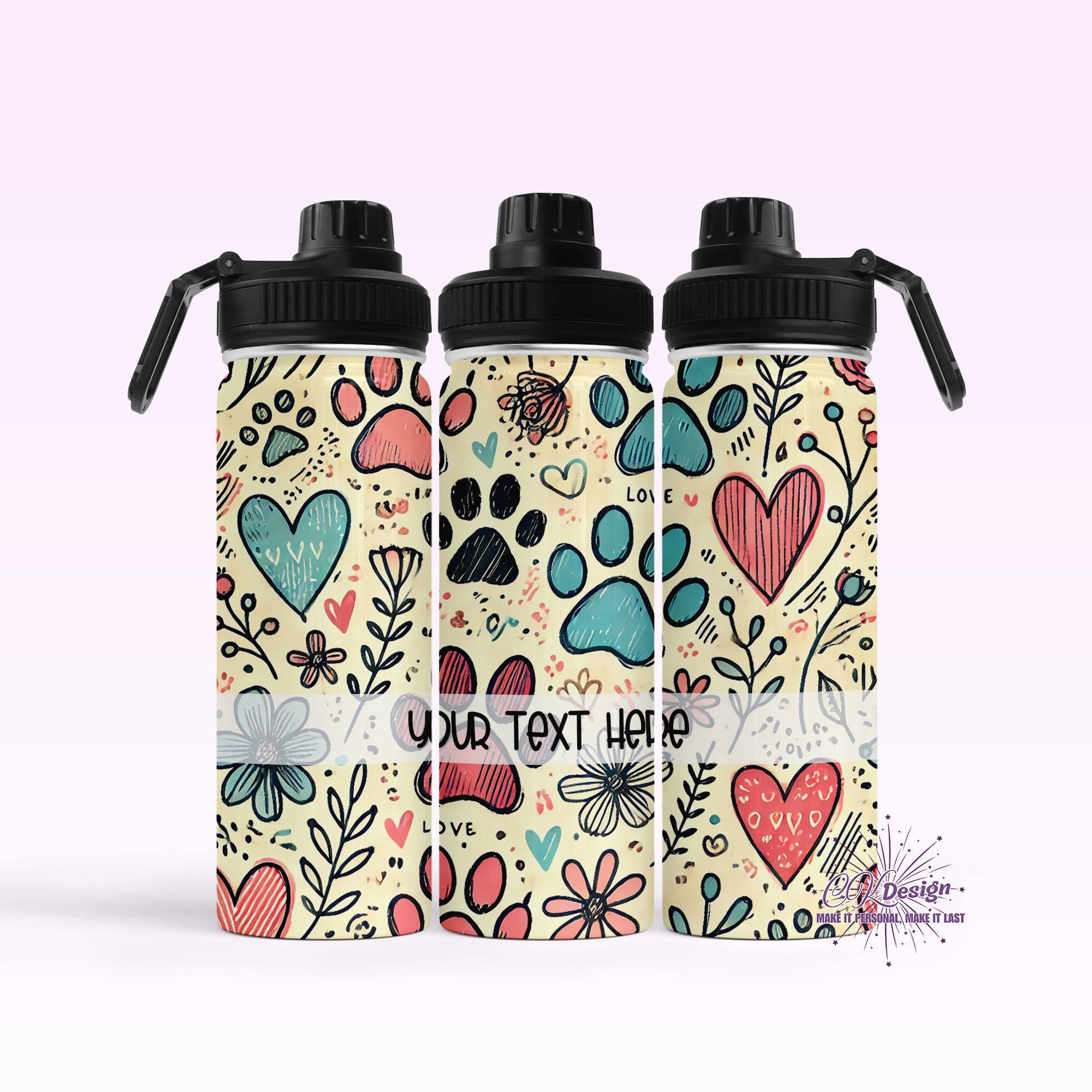 Paw Print Hydro Water Bottle